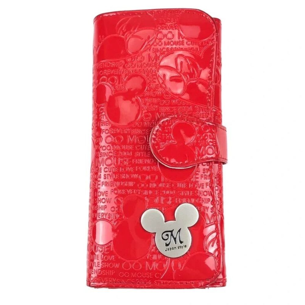 Red Mickey Mouse High Gloss Clutch Wallet